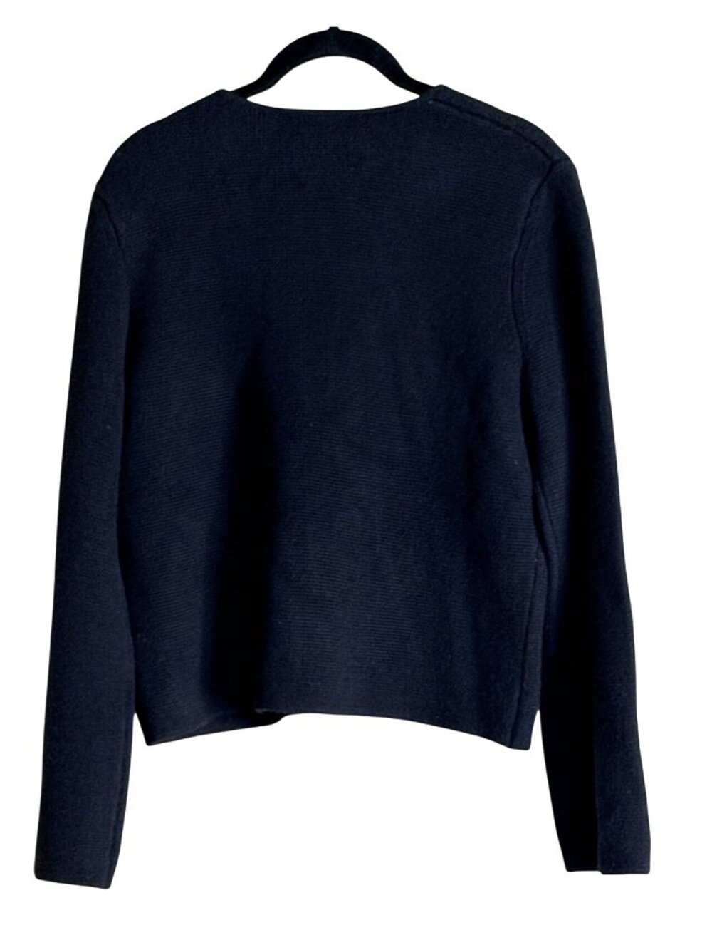 Quince Mongolian Cashmere Fisherman Boxy Cropped Sweater Black Size S - Picture 3 of 6